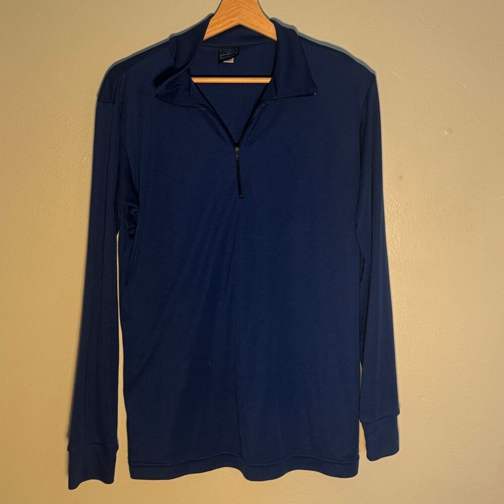 Men's M Vintage 80/90s Old Tag Navy Blue Patagonia Capilene 1/4 Zip Base Layer
